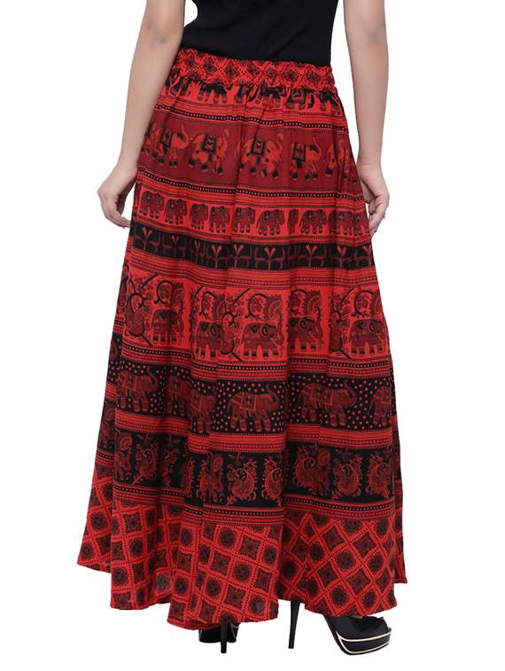 red printed flared skirt - 18327757 -  Standard Image - 2