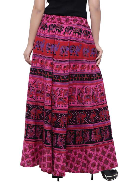 pink printed flared skirt - 18327758 -  Standard Image - 2
