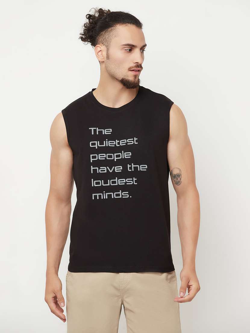 black printed t-shirt