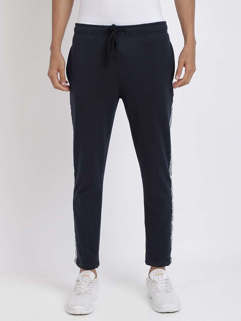 navy blue solid full length track pant