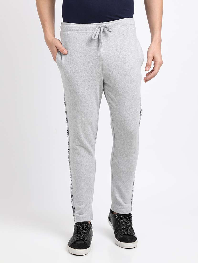 grey taped full length track pant