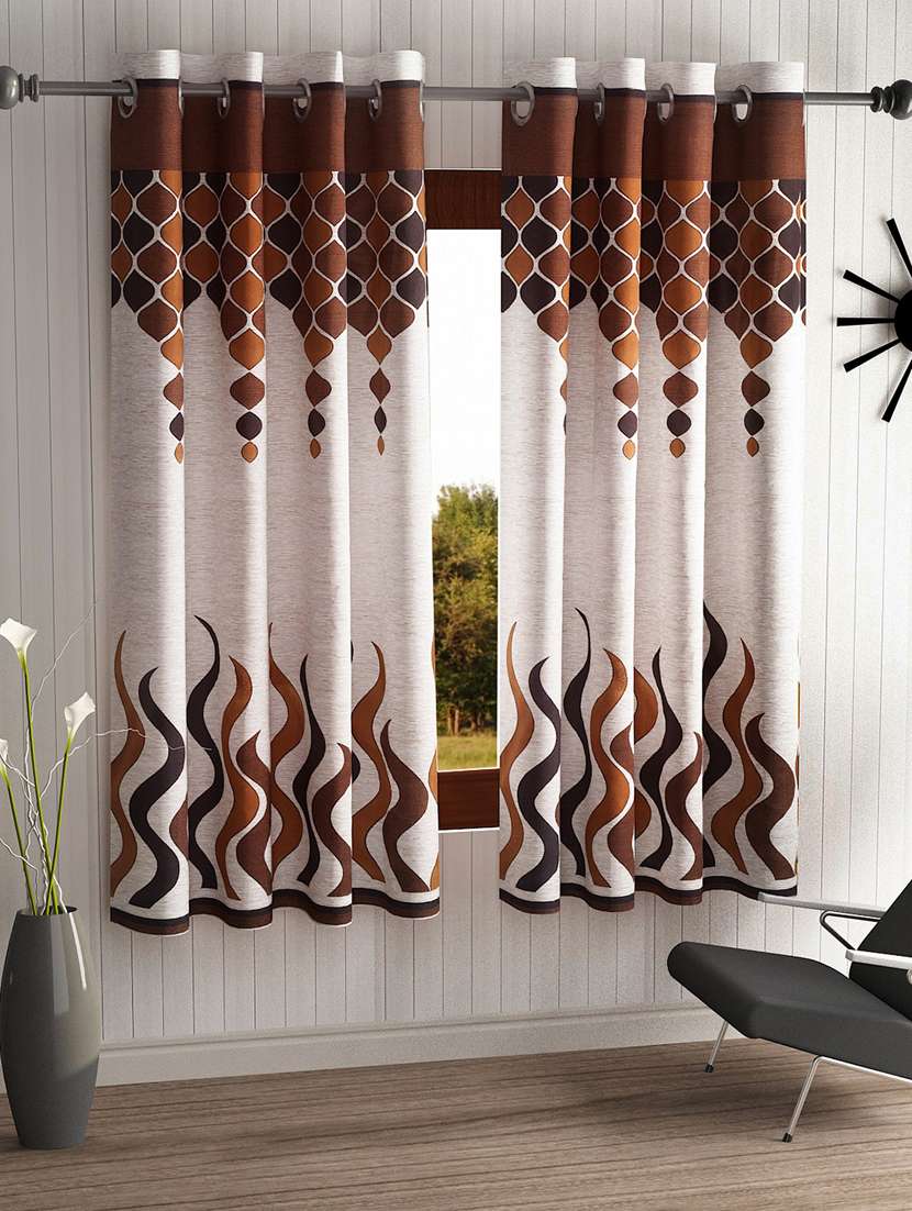 home sizzler 2 pieces brown door curtains