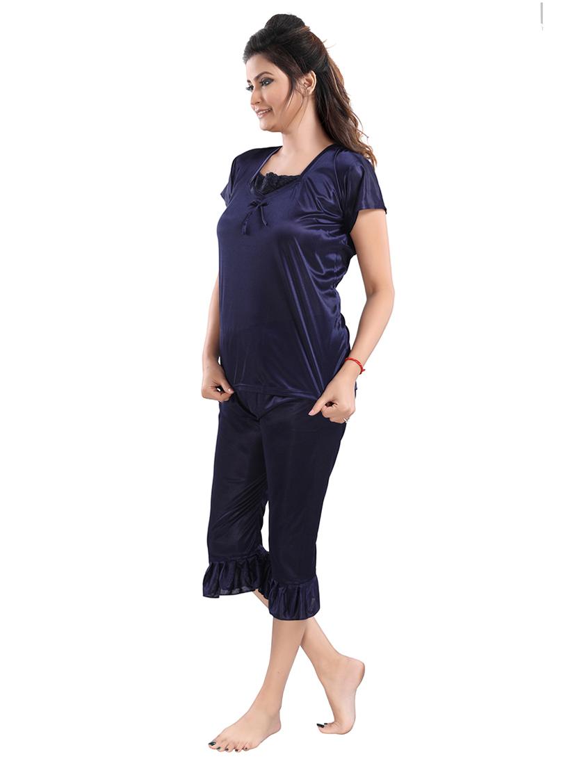blue solid sleepwear robe set - 18329049 - Standard Image - 2