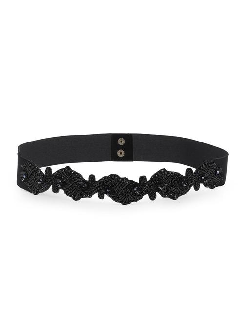 embellished wide belt with elastic & push button closure - 18329214 - Standard Image - 0