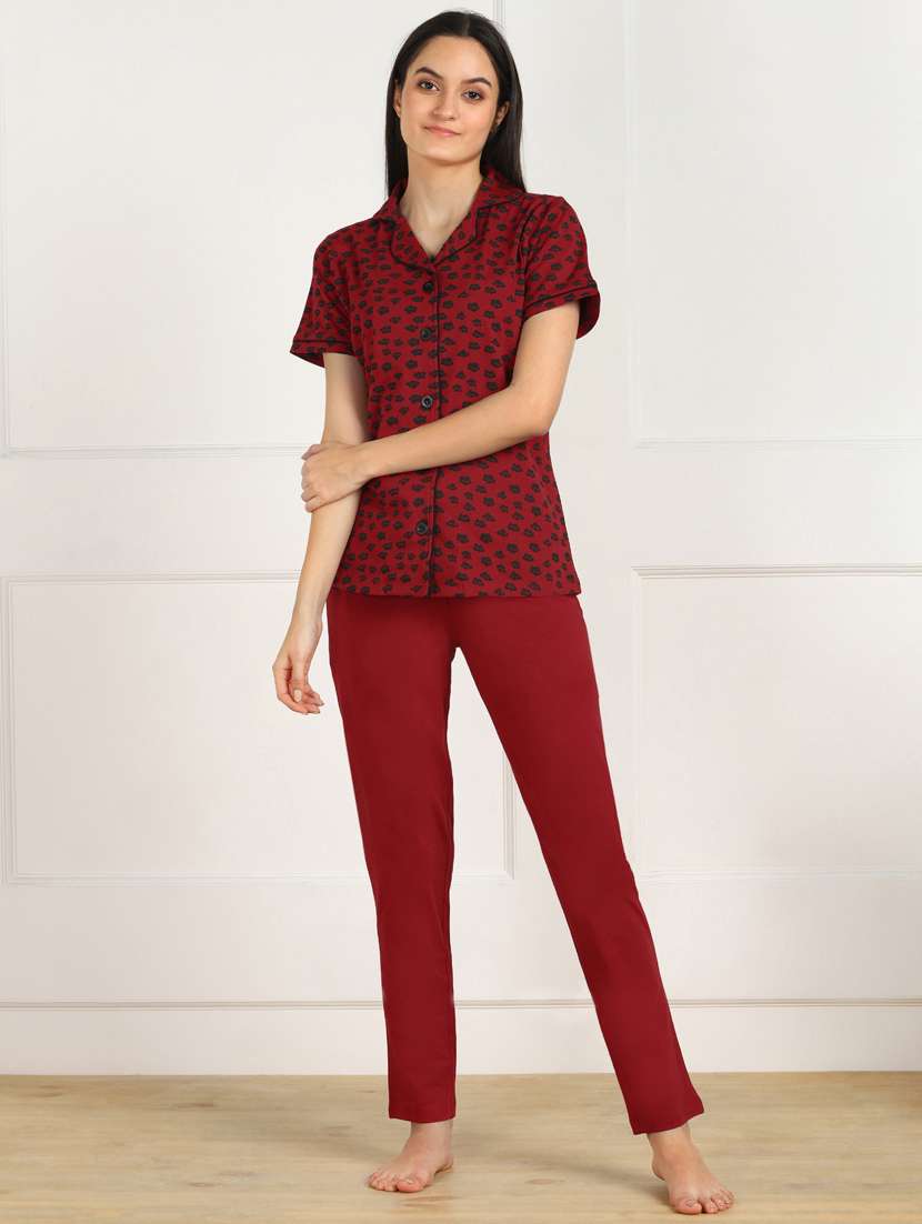 printed nightwear pyjama set