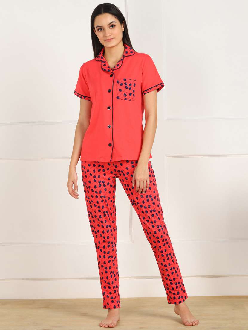 printed nightwear pyjama set