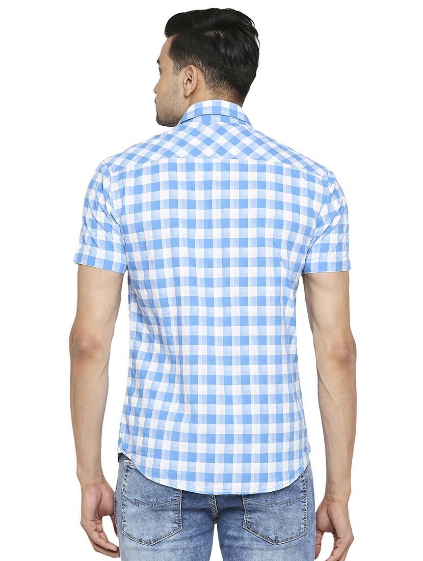 light blue checked casual shirt - 18329403 - Standard Image - 2