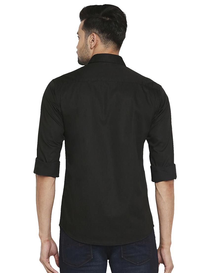 black solid casual shirt - 18329470 - Standard Image - 2