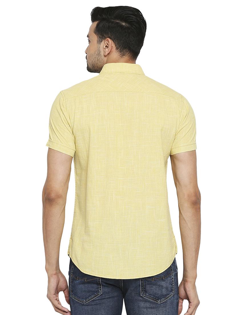 yellow solid casual shirt - 18329472 - Standard Image - 2