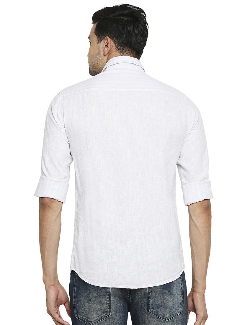grey solid casual shirt - 18329474 - Standard Image - 2