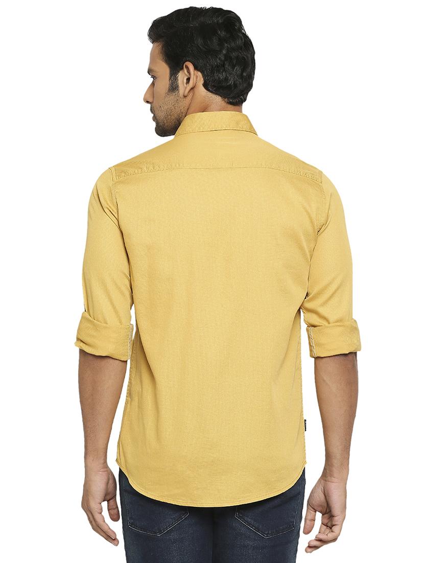 yellow solid casual shirt - 18329496 - Standard Image - 2