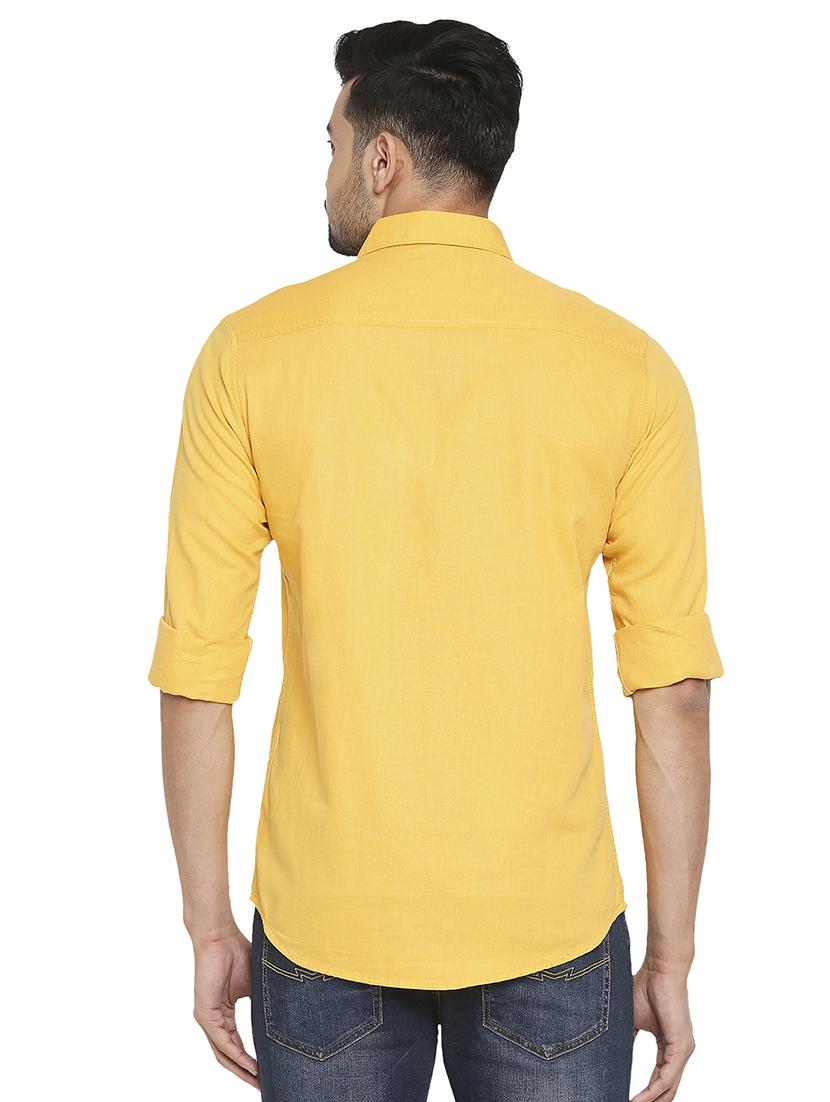 yellow solid casual shirt - 18329502 - Standard Image - 2