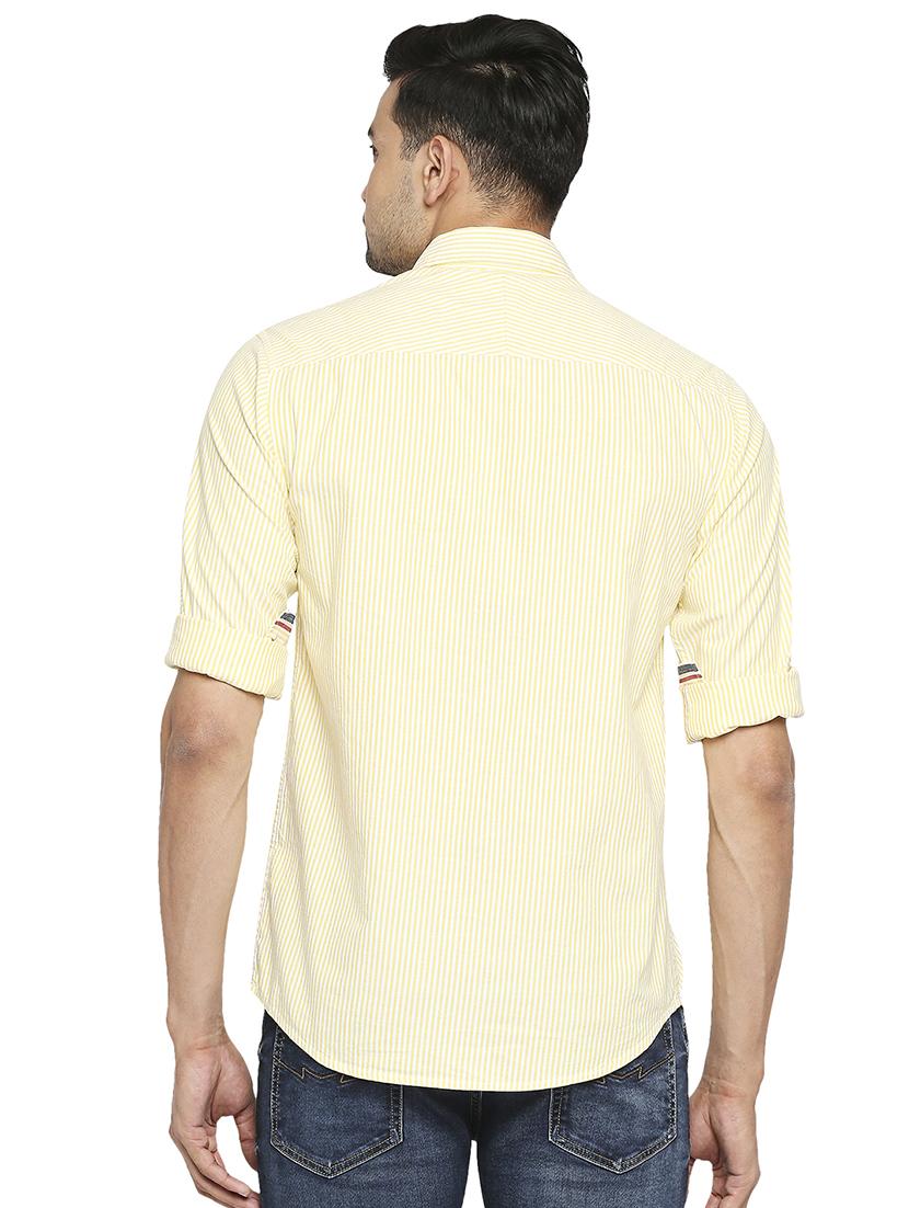 yellow striped casual shirt - 18329514 - Standard Image - 2