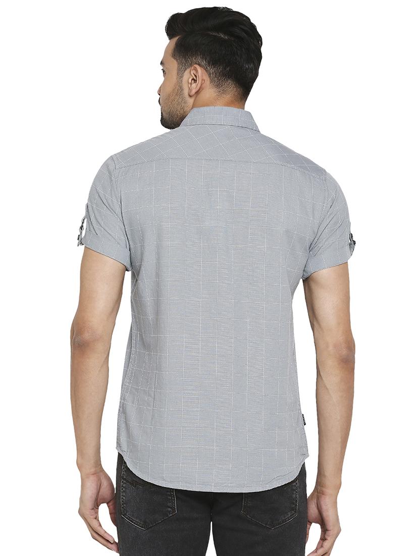 grey checked casual shirt - 18329520 - Standard Image - 2