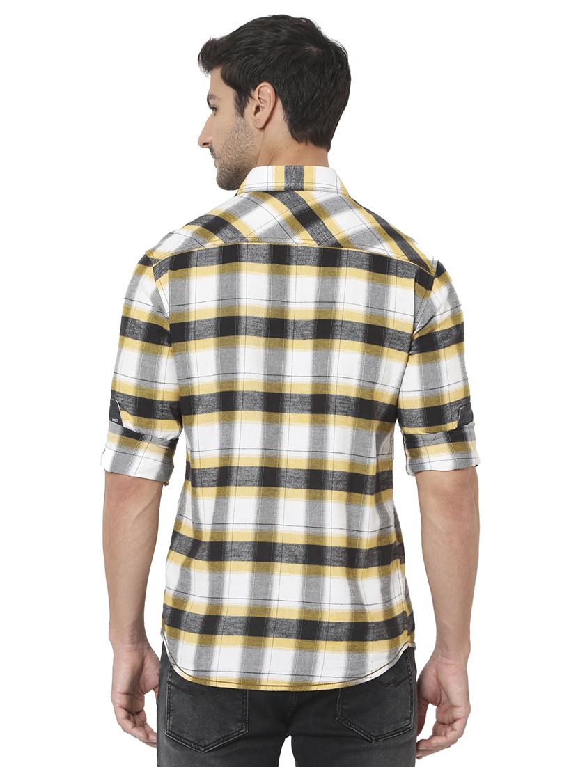 yellow checked casual shirt - 18329571 - Standard Image - 2