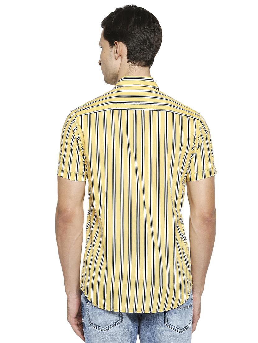 yellow striped casual shirt - 18329636 - Standard Image - 2