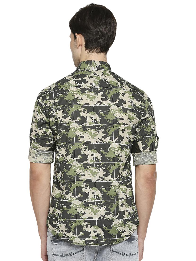 green camouflage casual shirt - 18329650 - Standard Image - 2