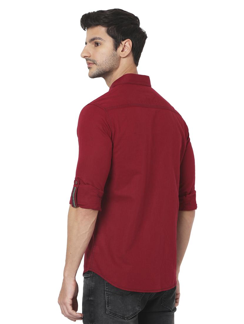 red solid casual shirt - 18329724 - Standard Image - 2