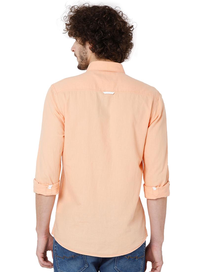 orange solid casual shirt - 18329765 - Standard Image - 2