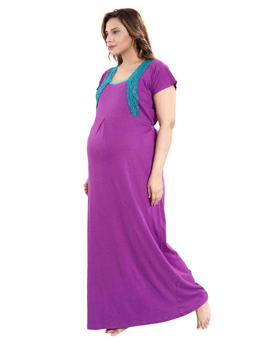 purple cotton maternity wear - 18330171 -  Standard Image - 2