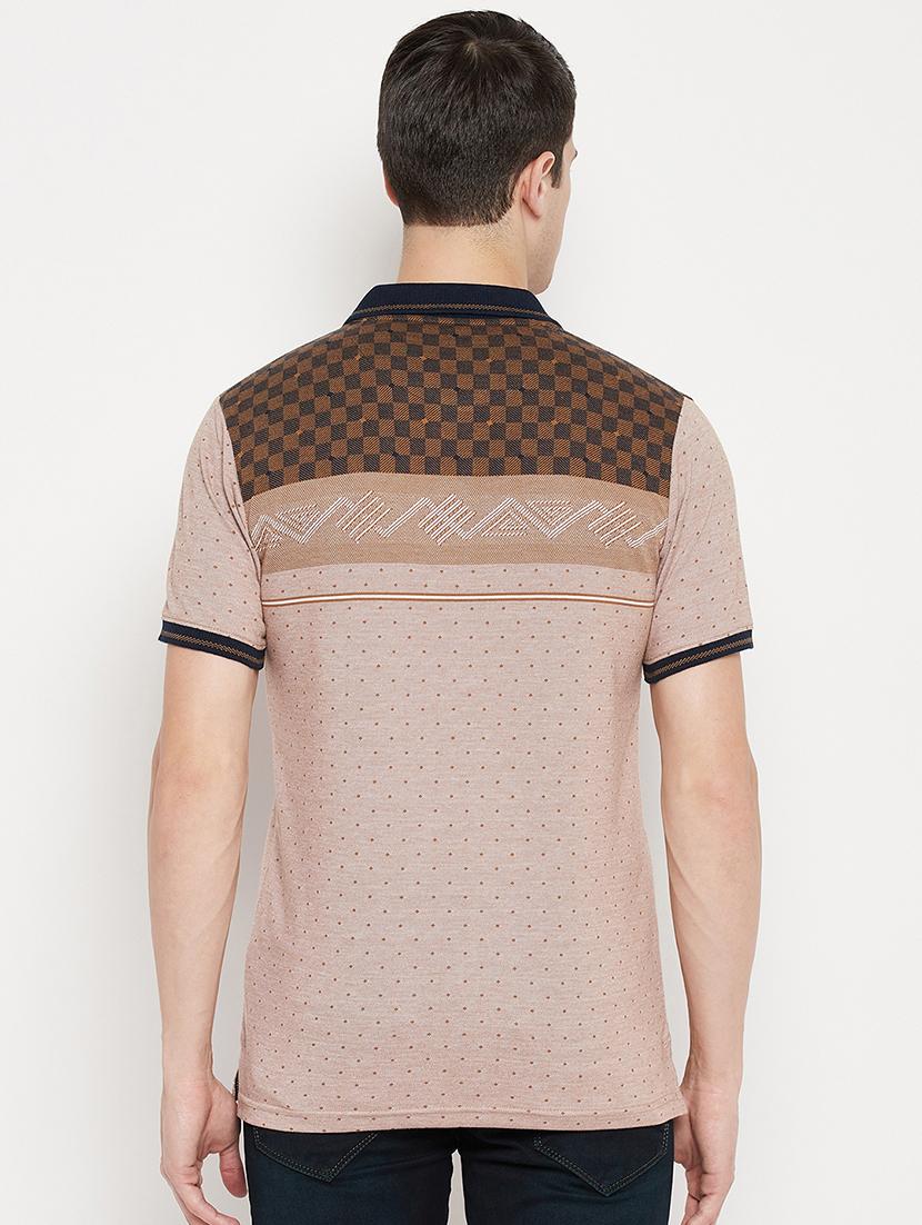 brown printed polo t-shirt - 18330407 - Standard Image - 2