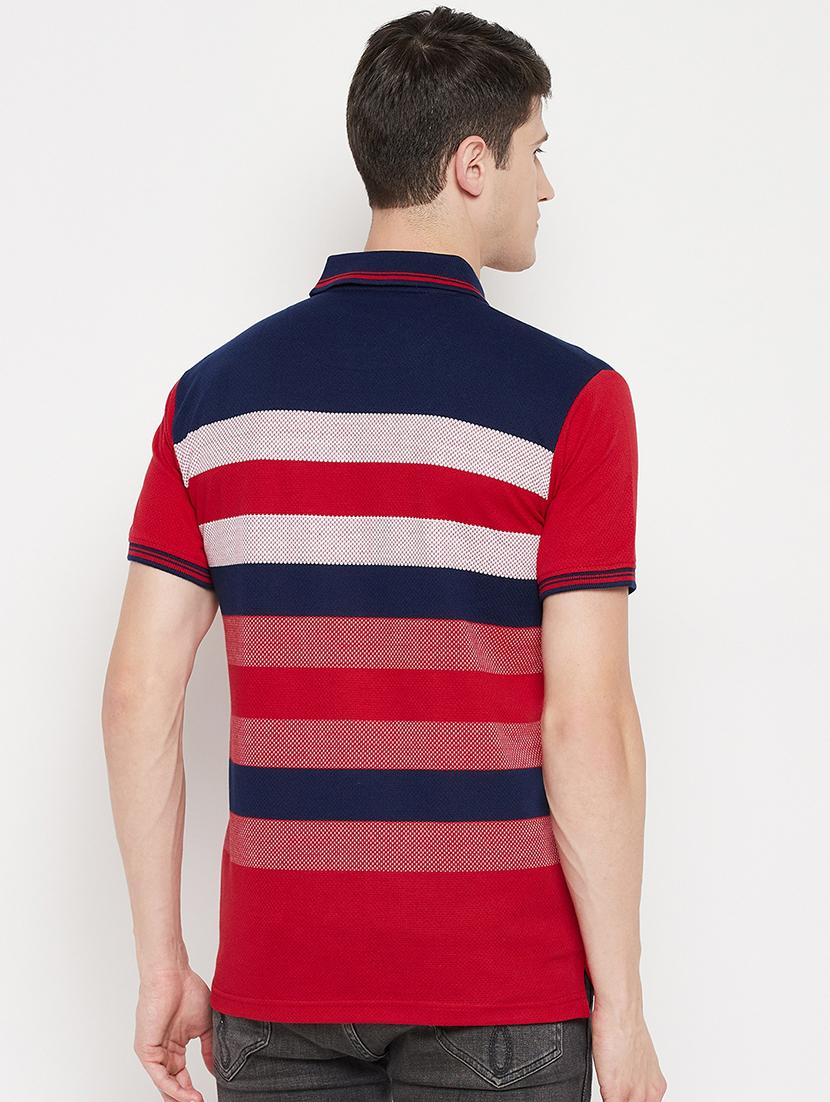 navy blue striped polo t-shirt - 18330412 - Standard Image - 2