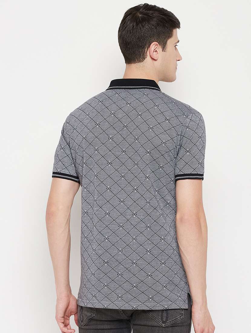 grey checkered polo t-shirt  - 18330415 -  Standard Image - 2