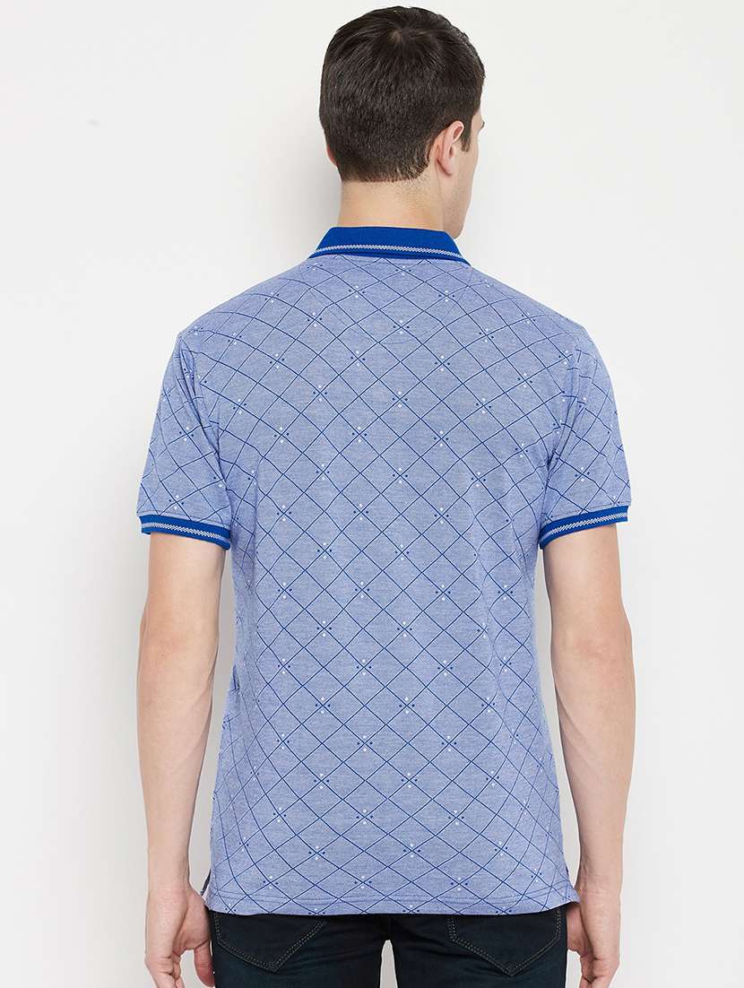 blue checkered polo t-shirt  - 18330416 -  Standard Image - 2