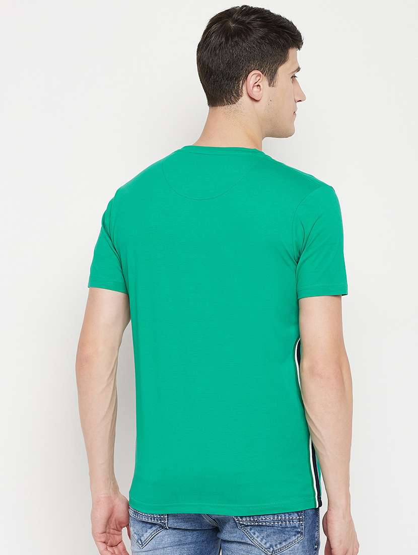 green front printed casual t-shirt - 18330417 - Standard Image - 2