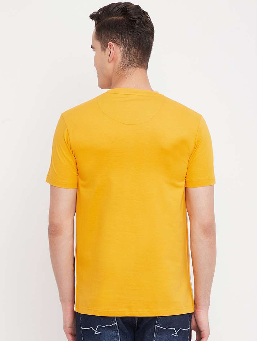yellow front printed casual t-shirt - 18330418 - Standard Image - 2