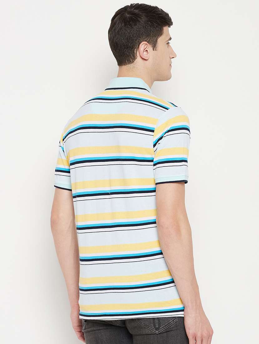 blue striped casual polo t-shirt  - 18330419 -  Standard Image - 2