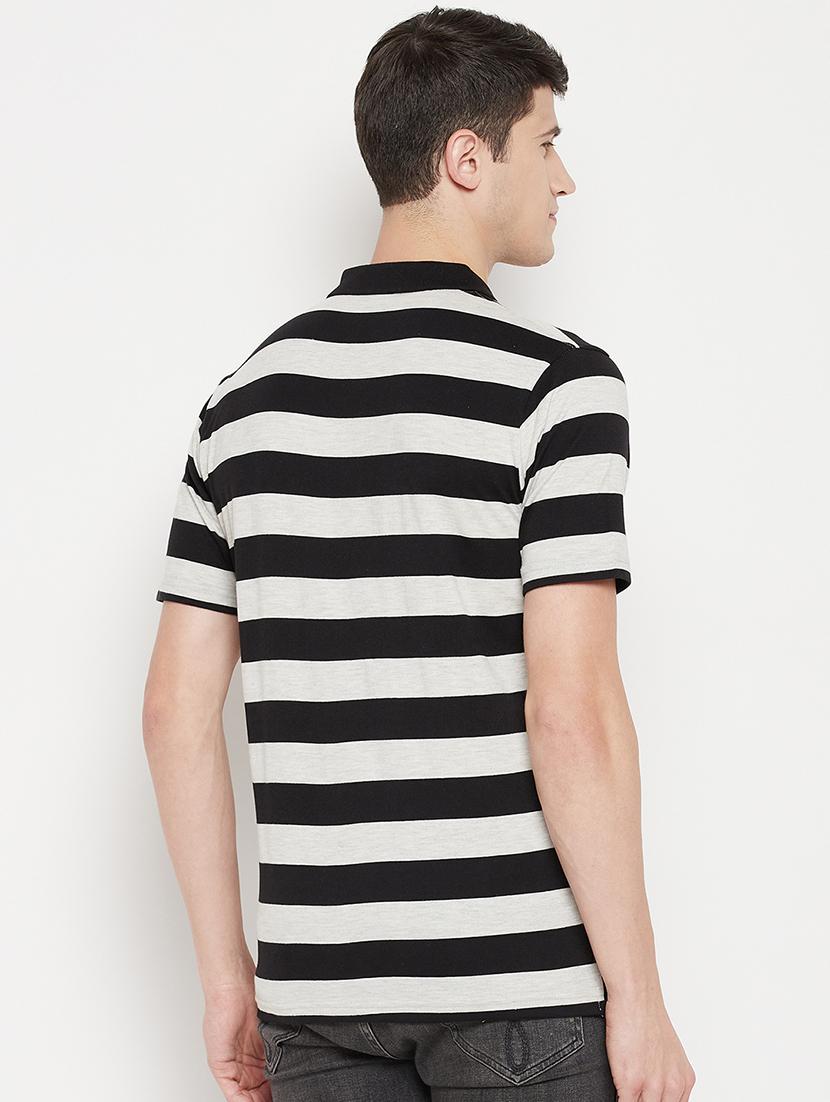 black striped polo t-shirt - 18330436 - Standard Image - 2