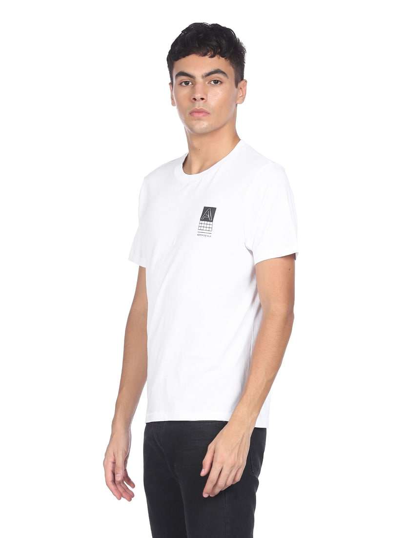 White Back Printed T Shirt