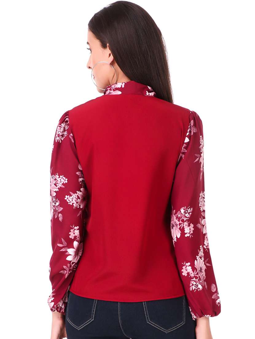 tie up neck floral top - 18333125 -  Standard Image - 2