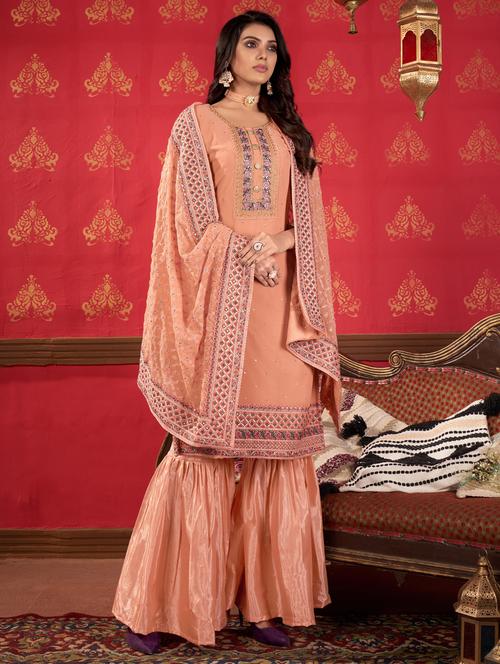 embroidered unstitched suit set - 18333345 -  Standard Image - 0