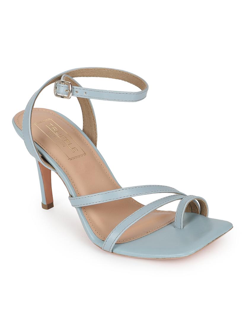 blue pu ankle strap sandals - 18333519 - Zoom Image - 0