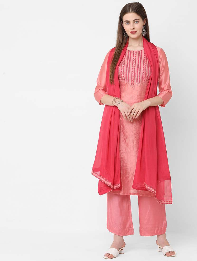 straight pant unstitched suit set - 18333563 - Standard Image - 2