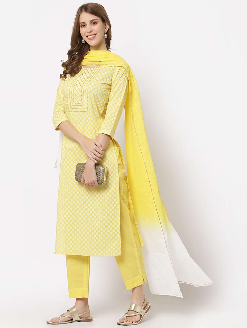 straight pant unstitched suit set