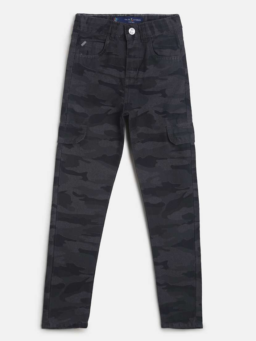grey camouflage casual slim fit jeans