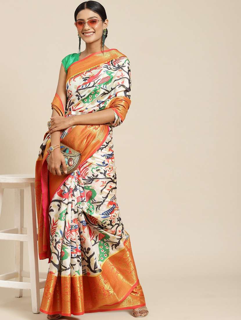 zari work woven saree  with blouse