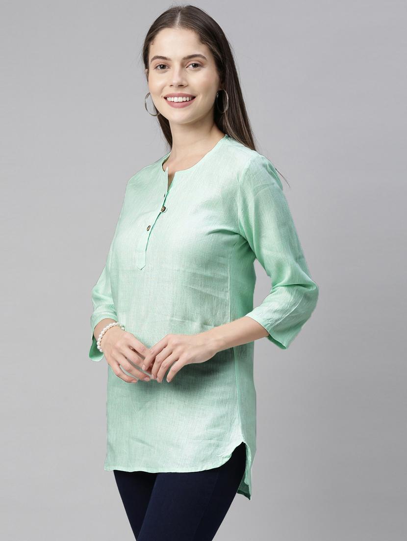 round neck solid top - 18334187 - Standard Image - 2