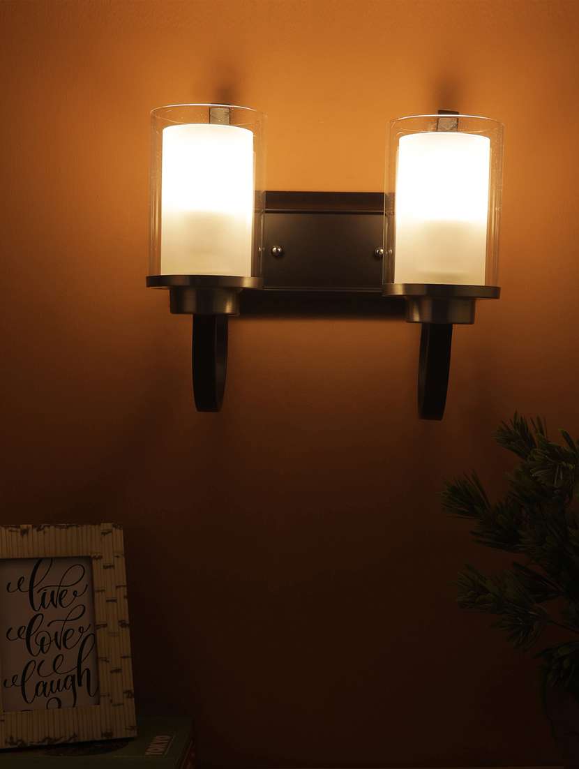 black glass wall sconces by jainsons lights- s-106-2w - without bulb