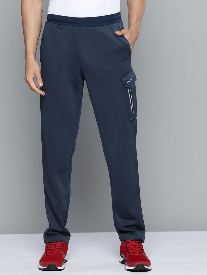 blue solid  full length track pant - 18334886 -  Zoom Image - 0