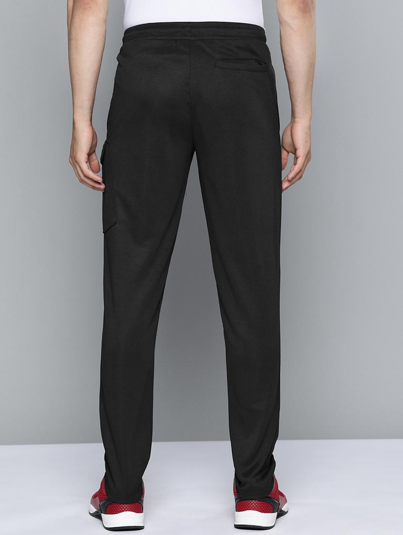 black solid full length track pant - 18334887 - Standard Image - 2