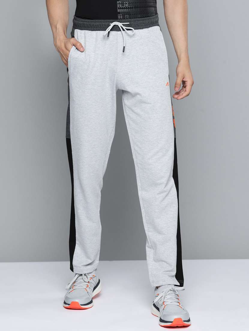 grey side taped full length track pant