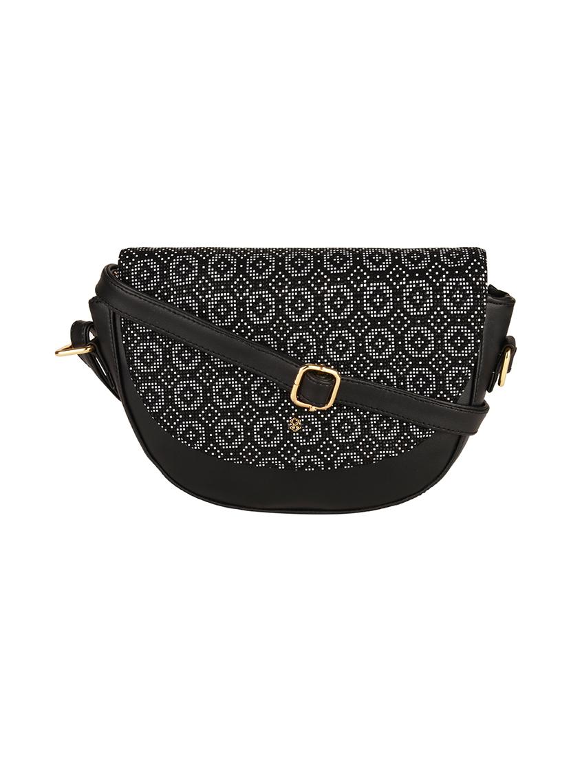 black printed regular sling bag - 18334979 -  Zoom Image - 0
