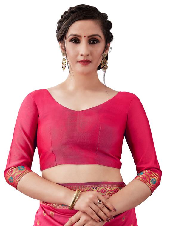 jacquard work banarasi saree with blouse - 18335717 - Standard Image - 2