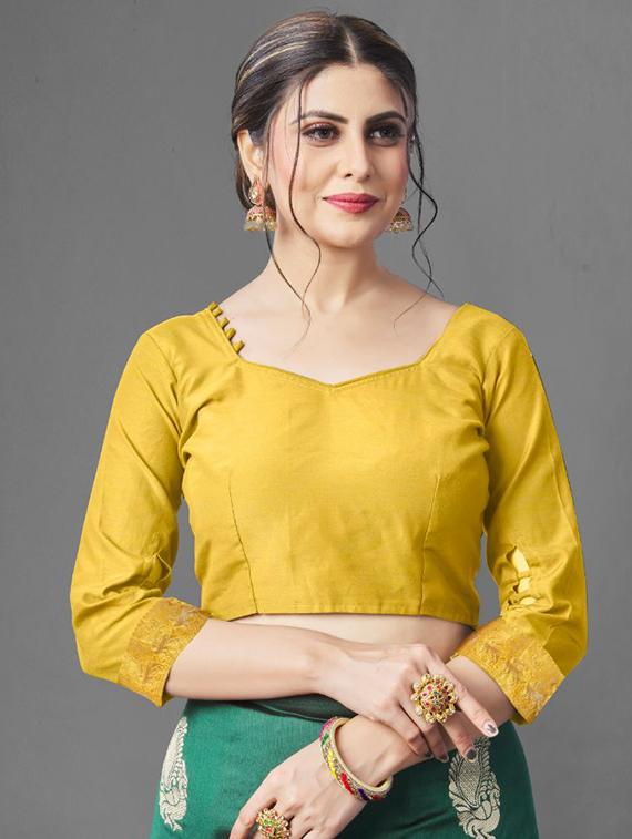 jacquard work banarasi saree with blouse - 18335741 - Standard Image - 2