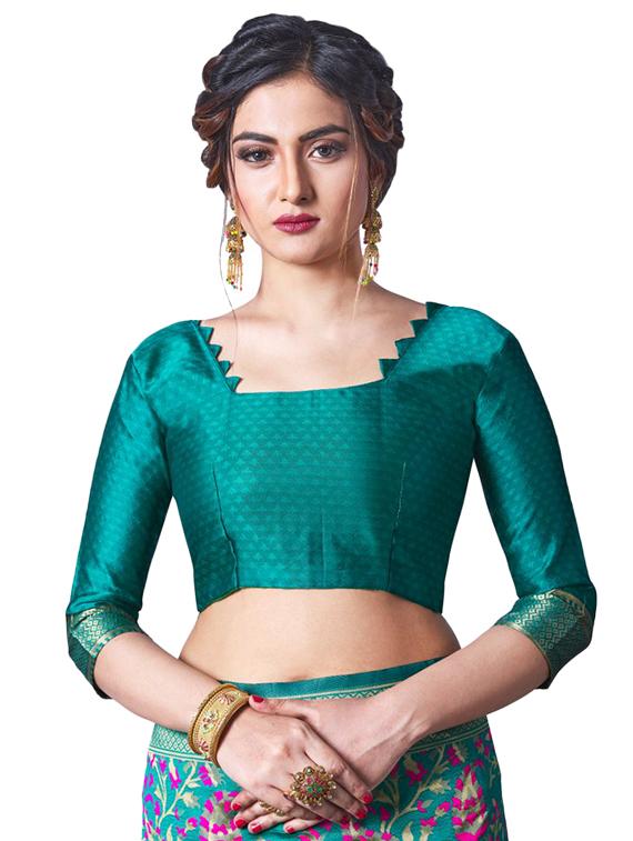 jacquard work banarasi saree with blouse - 18335755 - Standard Image - 2