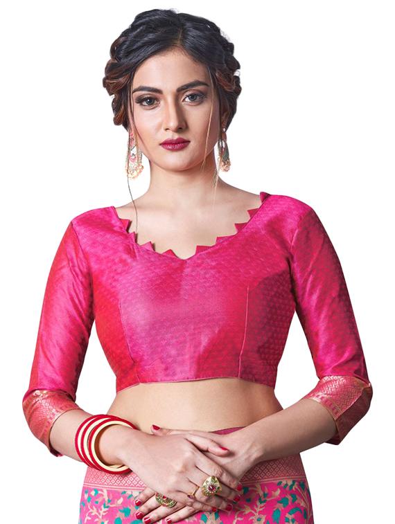 jacquard work banarasi saree with blouse - 18335757 - Standard Image - 2